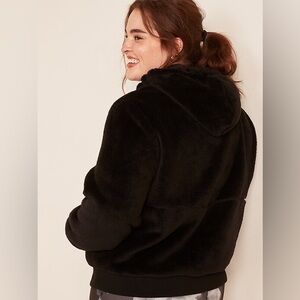 Plush Sherpa Faux-Fur 1/2-Zip Hoodie for Women